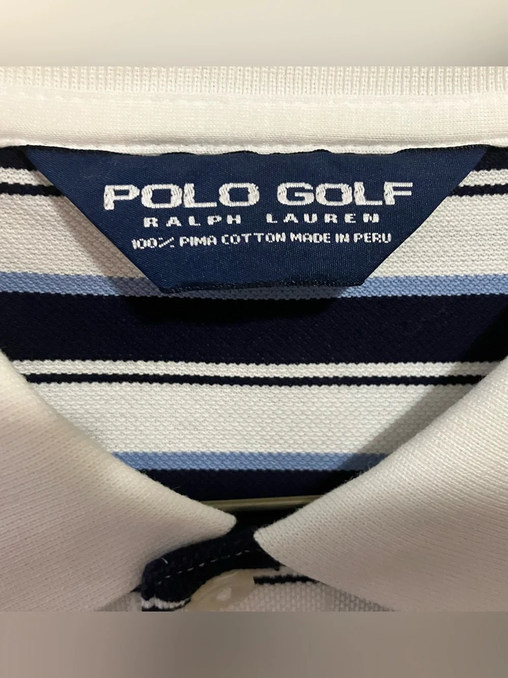 Vintage 90s Polo Golf Ralph Lauren Birdseye Stripe Polo Shirt-Mens M (EUC)